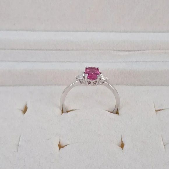 *Rare* Premium Natural Ouro Fino Rubellite & Genuine Moissanite Ring. - Picture 5 of 9